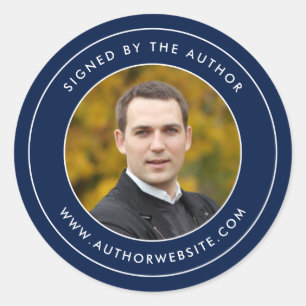 Border Editable Colour Signed By The Author Photo Classic Round Sticker