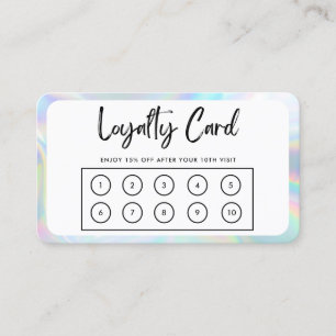 Border Faux Holographic Loyalty Card