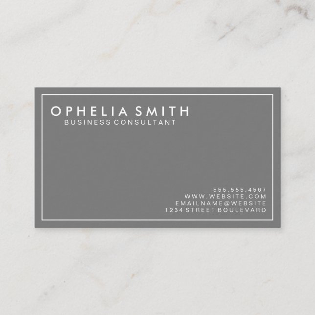 Border Minimalist | Corporate Executive Business Card (Front)