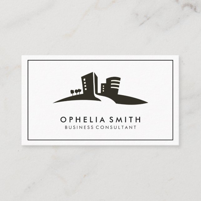 Border Minimalist | Real Estate | Consultant Business Card (Front)