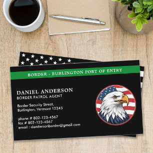 Border Patrol Agent Custom Thin Green Line Logo Business Card