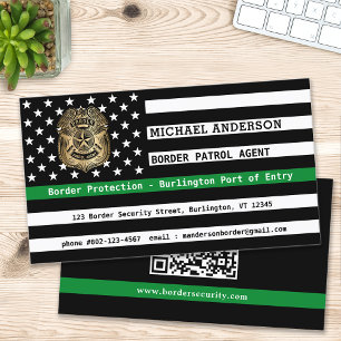 Border Patrol Agent Military Police Custom QR Code Business Card