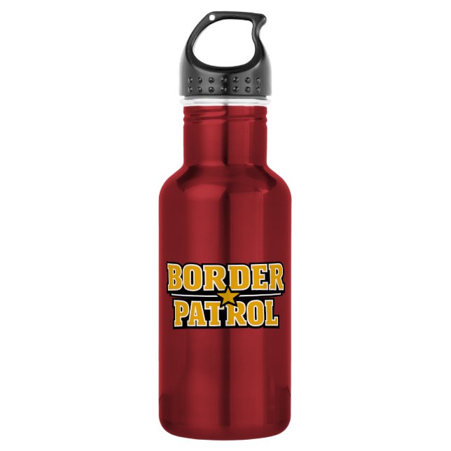 Border Patrol Bold Text Badge 532 Ml Water Bottle (Front)