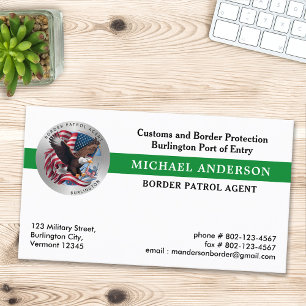 Border Patrol Custom Military Federal Police Logo Business Card