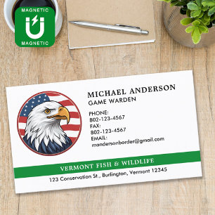 Border Patrol Thin Green Line Military Police Logo Magnetic Business Card