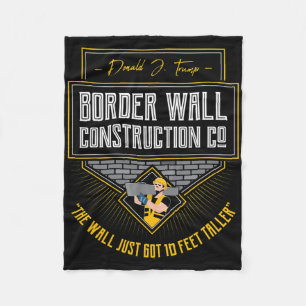 Border Patrol Trump Wall Construction Fleece Blanket