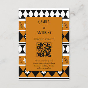 Border Stripe Flower Diamond Boho Floral Pattern Enclosure Card