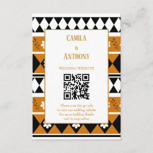 Border Stripe Flower Diamond Boho Floral Pattern Enclosure Card