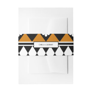 Border Stripe Flower Diamond Boho Floral Pattern Invitation Belly Band