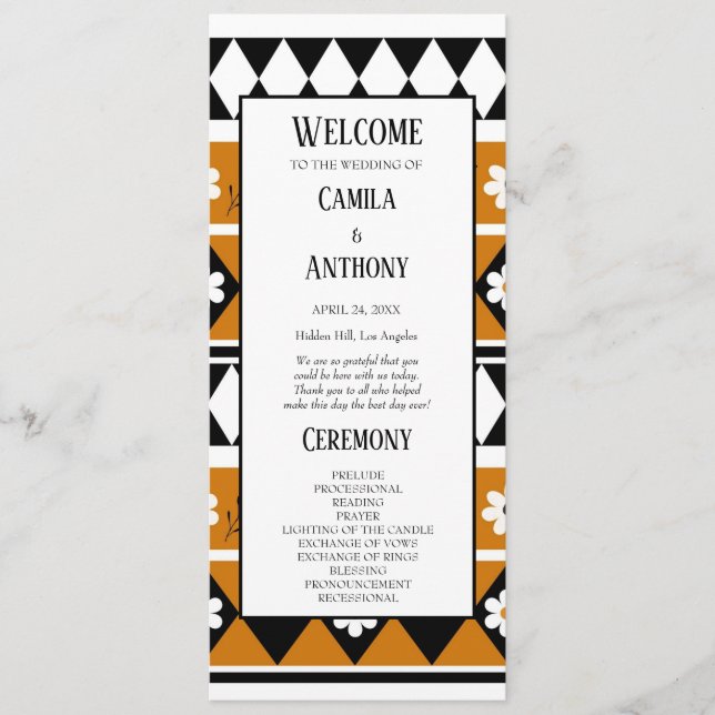 Border Stripe Flower Diamond Boho Floral Pattern Programme (Front)