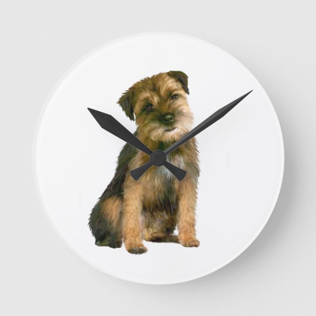 Border Terrier (A) Round Clock (Front)