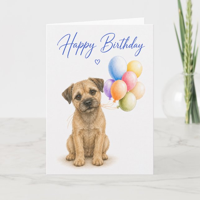 Border Terrier Birthday Card (Front)