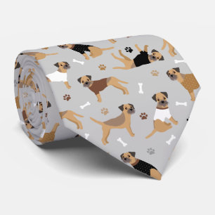 Border Terrier Bones and Paws Neck Tie