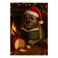 Border Terrier 'Cheese Tax' Christmas card