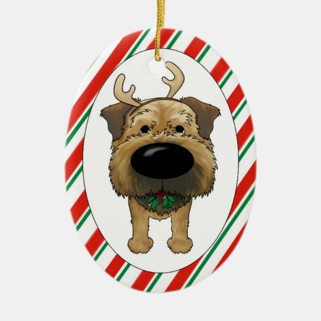 Border Terrier Christmas Ornament (Front)