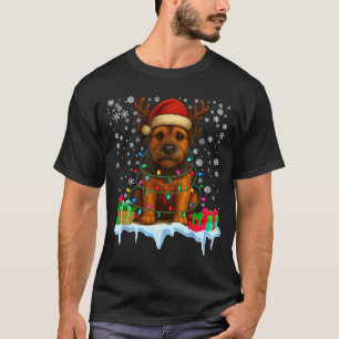 Border Terrier Christmas Santa Hat Reindeer Pajama T-Shirt