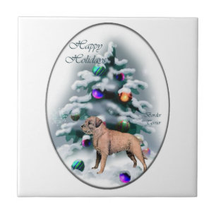 Border Terrier Christmas Tile