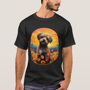 Border Terrier Colourful Flower Mountain Puppy Dog T-Shirt