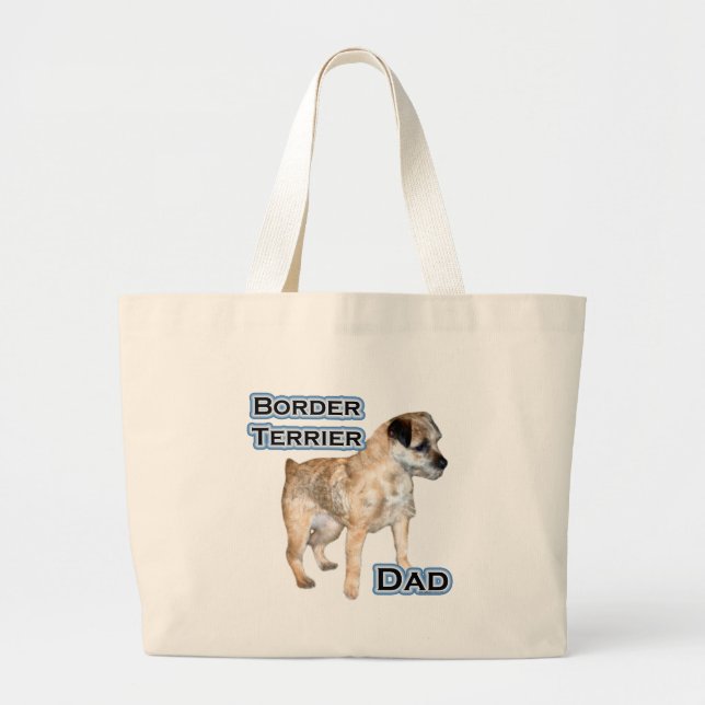 Border Terrier Dad 4 Large Tote Bag (Front)