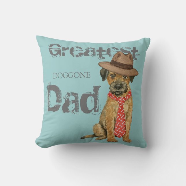 Border Terrier Dad Cushion (Front)