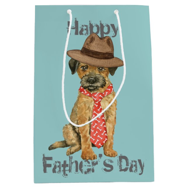 Border Terrier Dad Medium Gift Bag (Front)