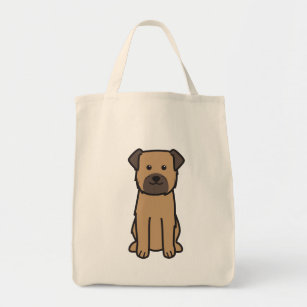 Border Terrier Dog Cartoon Tote Bag