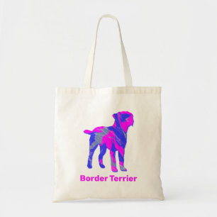 Border Terrier Dog Hot Pink & Blue Tote Bag