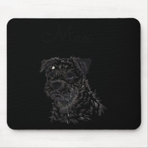 Border Terrier Dog Portrait – Personalised Pet Art Mouse Pad