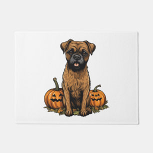 Border Terrier Dog Pumpkin Lazy Halloween Party Doormat