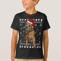 Border Terrier Dog Santa Hat Xmas Ugly Christmas