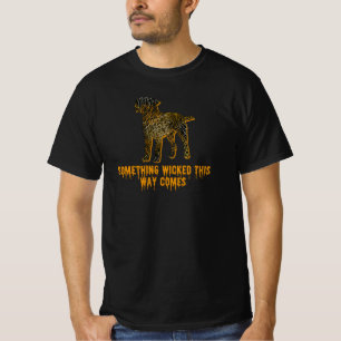 Border Terrier Dog Silhouette Fun Orange Halloween T-Shirt