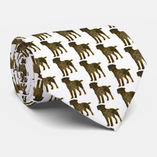 Border Terrier Dog Silhouette Halloween White Neck Tie