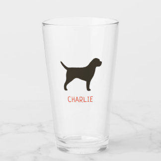 Border Terrier Dog Silhouette Personalised Glass