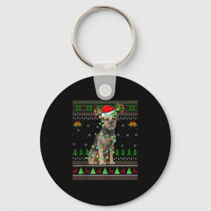 Border Terrier Dog Ugly Christmas Sweater Holiday  Key Ring