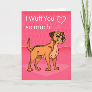 Border Terrier Dog Valentine's Day Card