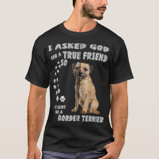 Border Terrier Gifts for Dad Mum, Cute Brown Borde T-Shirt