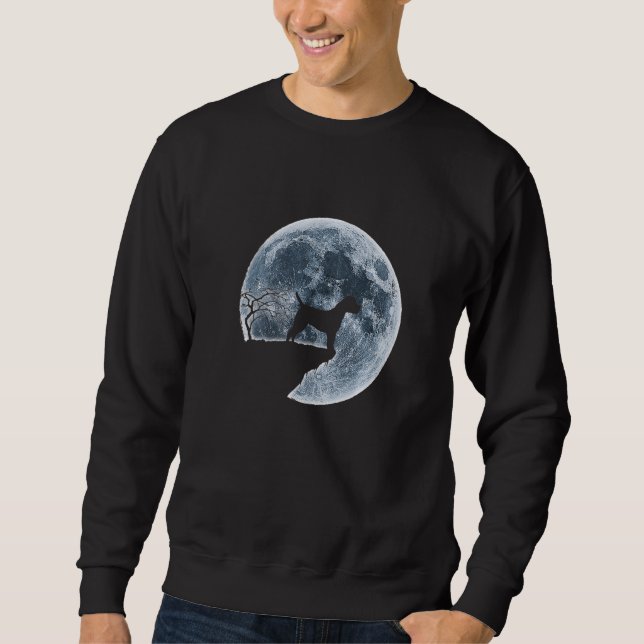 Border Terrier Halloween Costume Moon Silhouette Sweatshirt (Front)