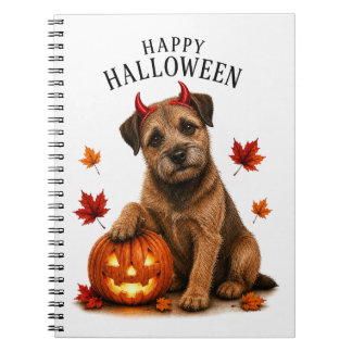 Border Terrier Halloween Devil Dog Notebook
