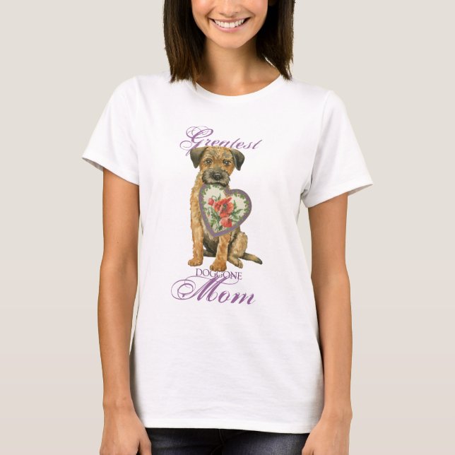 Border Terrier Heart Mum T-Shirt (Front)
