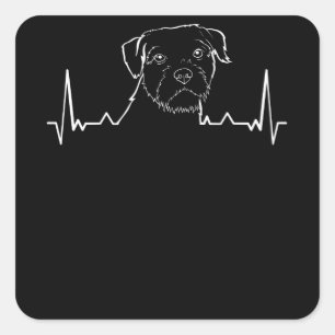 Border Terrier Heartbeat Square Sticker
