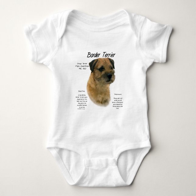 Border Terrier History Design Baby Bodysuit (Front)