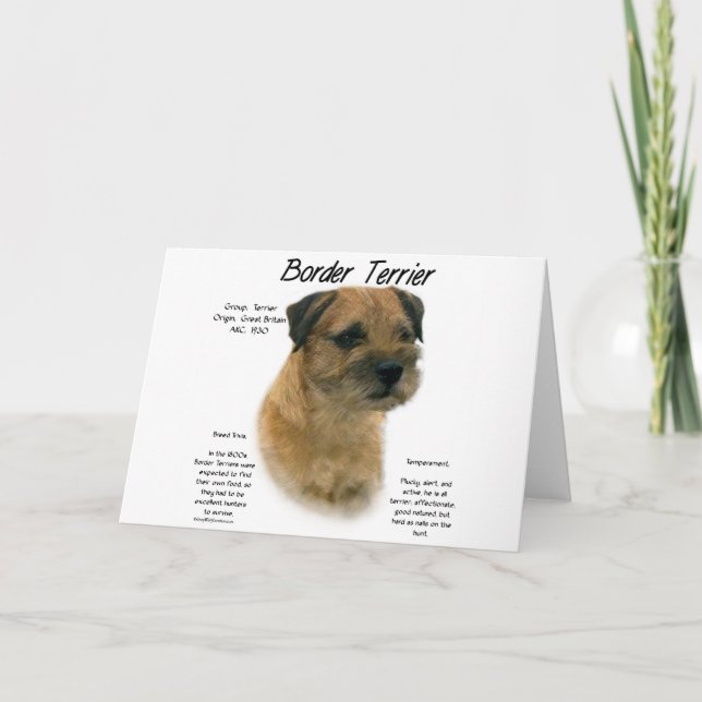 Border Terrier History Design Holiday Card (Front)