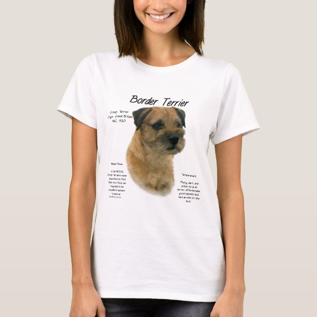 Border Terrier History Design T-Shirt (Front)