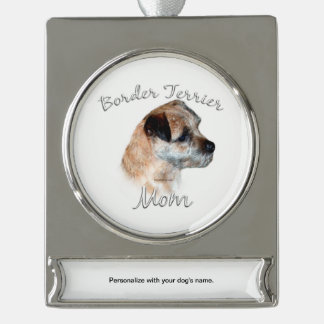 Border Terrier Mum 2 Silver Plated Banner Ornament