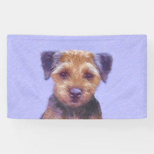 Border Terrier Painting - Cute Original Dog Art Banner