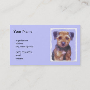 Border Terrier Painting - Cute Original Dog Art Business Card