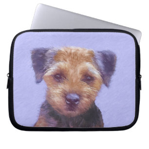 Border Terrier Painting - Cute Original Dog Art Laptop Sleeve