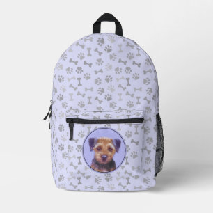 Border Terrier Painting - Cute Original Dog Art Printed Backpack