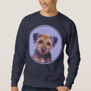 Border Terrier Painting - Cute Original Dog Art Sweatshirt