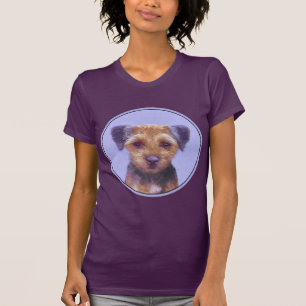 Border Terrier Painting - Cute Original Dog Art T-Shirt